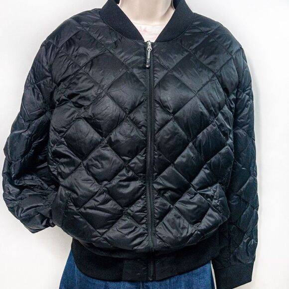 Women’s Black Ultra-Light Down-Filled Puffer Jacket Sz 1X - Picture 1 of 11